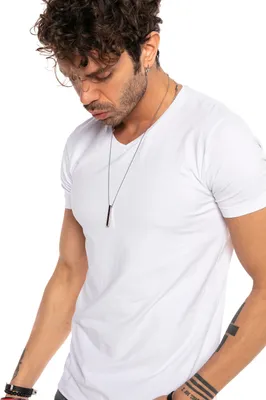Produktbild von Red Bridge Herren T-Shirt V-Neck Ausschnittgröße - Eng Weiß M