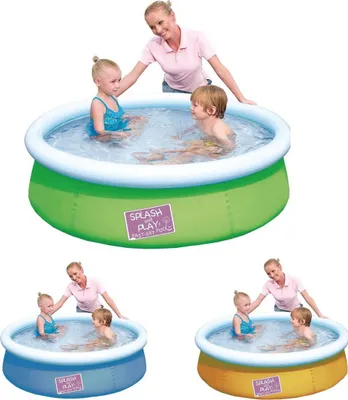 Produktbild von Pool Schwimmbecken 152x38cm Quick-Up aufblasbar verschied. Farben Planschbecken, Farbe:orange