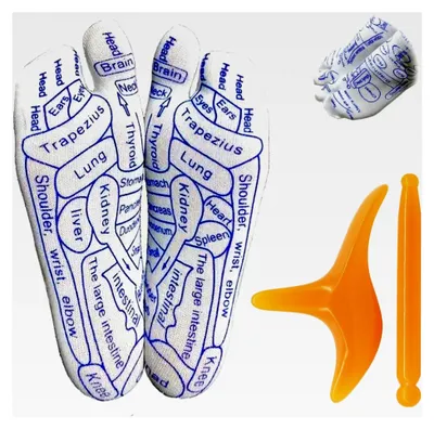 Produktbild von Fußreflexzonen Socken mit Akupressur, Massagesocken und Massagewerkzeugen für die Fußreflexzonenmassage (für Männer)