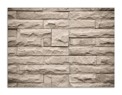 Produktbild von Wallario Herdabdeckplatte aus Glas, Größe 70 x 52 cm 2-teilig, Motiv Steinwand grau-braun