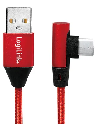 Zdjęcie produktu dla LogiLink CU0146, 1 m, USB A, USB C, USB 2.0, Czerwony