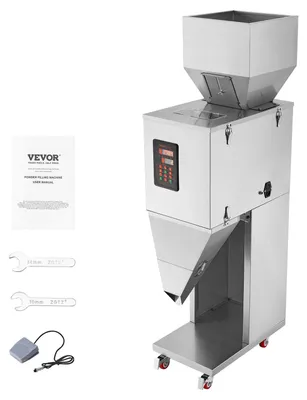 Produktbild von VEVOR Automatische Partikelverpackungsmaschine, 0,002-0,22 lbs/1-100 g, Multifunktionale Beutel-Pulver-Sachet-Waage-Füllmaschine, Pulverfüllmaschine für Tee, Samen, Getreide, Mehl, Bohnen, Glitzer, 20-3000 G