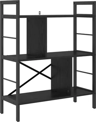 Obrázok produktu pre vidaXL Regál na knihy čierny dubový vzhľad 75 x 30 x 91 cm materiál na báze dreva