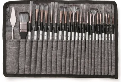 Produktbild von 23pcs Verschiedene Groessen Pinsel Set Professionelle Nylon Haar Holzgriff Pinsel mit Schaber Leinwand Organisationstasche fue r Kue nstler Kinder Erwachsene fue r Acryloel Aquarell Gouache Malerei Kunsthandwerk Zubehoer