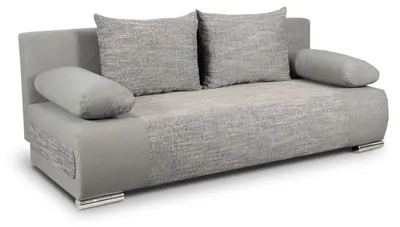 Produktbild von Schlafsofa Naki - Sofa mit Schlaffunktion und Bettkasten, Bettsofa, Couch (Grau + Grau (Alova 10 + Berlin 01))