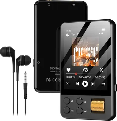 Obrázok produktu pre Prenosný hudobný prehrávač – Digitálny zvuk – Posluchanie hudby – Bluetooth 5.4 – 128 GB úložisko – Čierna farba