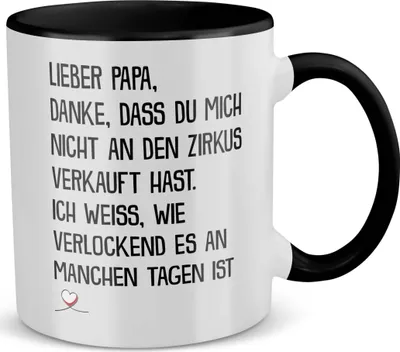 Produktbild von 22Feels Papa Geschenk Vatertag Vater Tasse Geburtstag Kaffeetasse Männer Weihnachten Haferl (Weiss-Schwarz)