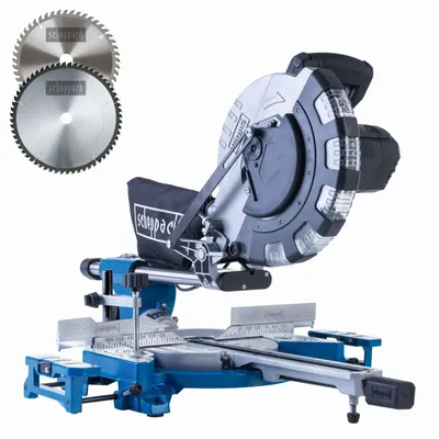 Produktbild von Scheppach HM254 Kappzugsäge mit Softstart & Laser | 2000W | Ø255mm Sägeblatt | Schnittbreite/höhe: 340mm x 90mm | Gehrungssäge | mit 2.Sägeblatt