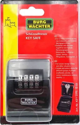 Obrázok produktu pre BURG-WÄCHTER KEYSAFE 10 SB, Zinok, Čierna, Zámok na heslo, 61 x 39 x 85 mm