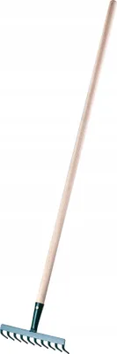 Image de Râteau métallique KADAX avec manche en bois « Vagen », râteau de jardin, outil de jardinage, râteau de jardin, vert, dents