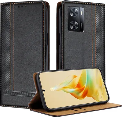 Image de Etui pour OPPO A57 4G étui en cuir avec fonction stand noir