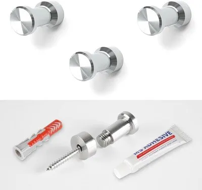 Productafbeelding van Wandhaken Set van 3, Handdoekhaken, Kledinghaken, Zelfklevende Haken, Roestvrijstalen Haken voor Badkamer en Keuken, zonder Boren, Esthe