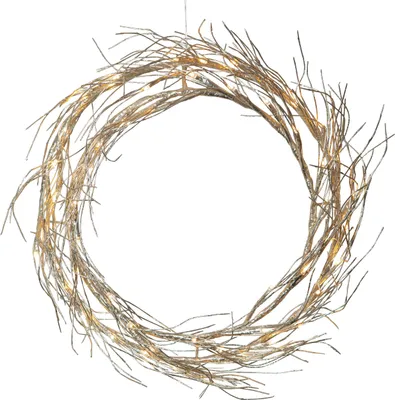 Produktbild von EGLO LED Lichterkranz, Fensterlicht Weihnachten in Champagner, Wanddeko Weihnachtskranz mit Kabel, Fensterdeko Weihnachten, warmweiß, Ø 45 cm