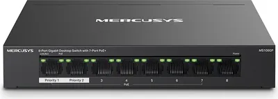 Image de Mercusys MS108GP 8-port PoE+ 1000 Mbps Gigabit Switch Metal for Networks