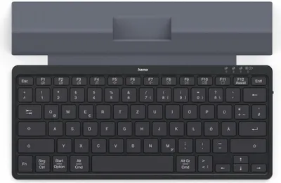 Immagine prodotto di Hama Multi-Device-Tastatur Travel 600, Hülle, Bluetooth®, klein, SW, QWERTZ DE (00125138)