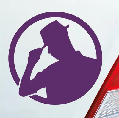 Produktbild von Auto Aufkleber Gentleman Mann Man Tuning JDM 10x10 cm Lila Sticker Heckscheibenaufkleber