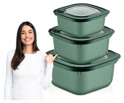 Produktbild von Dunya Aufbewahrungsbehälter Lunchbox Set 3 Stück Mikrowellengeeignet