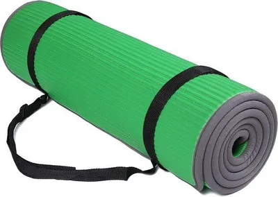 Productafbeelding van Famanu yogamat met antislip oppervlak en hoge dichtheid, met draagriem - 183 cm x 61 cm x 1,27 cm