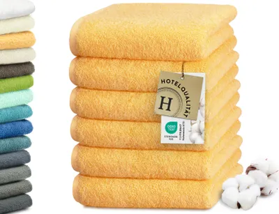 Produktbild von Handtuch 6er Set, Baumwolle, 50x100 cm, gelb
