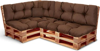 Produktbild von Best Wool rückenlehne für palettenkissen set, wetterfestes europaletten polster mit Polyurethanflockfüllung – braun 2×120x40, 2×120x80, 60x40, 40x40 cm