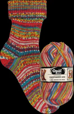 Produktbild von Opal Hundertwasser Edition 4,100g/425m 75% Schurwolle/25% Polyamid 4-fädige Pullover/Sockenwolle 668 Abschied v. Afrika