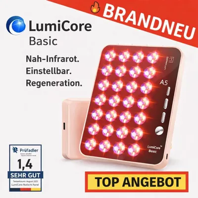 Obrázek produktu pro LumiCore™ Basic Panel s červeným světlem Infračervená lampa Lampa pro terapii blízkým infračerveným zářením 96 LED