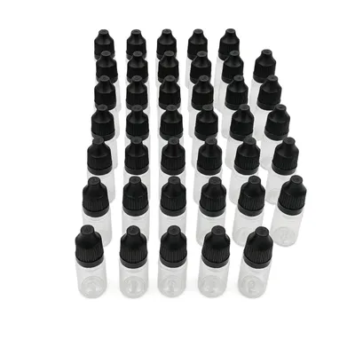 Produktbild von 40 Tropfflaschen 10ml – Leere Mini Fläschchen mit Tropfeinsatz & Schraubdeckel – Nachfüllbar für DIY, Öle, E-Liquids, Kosmetik – Set