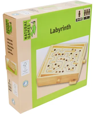 Produktbild von Holz Labyrinth Geschicklichkeitsspiel 30x25,5cm klassisches Spielzeug