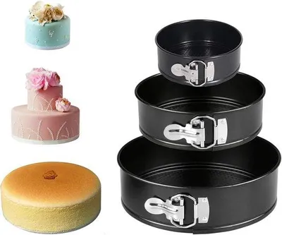 Produktbild von Famanu Backform Set - Antihafteigenschaften - 3-teilig 10/18/23 cm - Schwarz