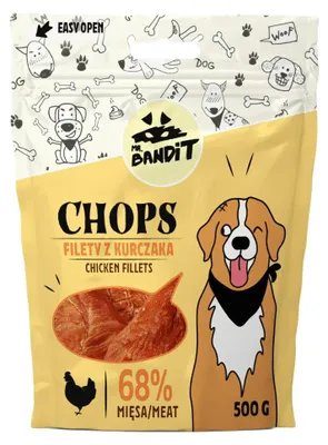 Zdjęcie produktu dla Mr Bandit CHOPS Filety z kurczaka 500g - naturalny przysmak dla psa