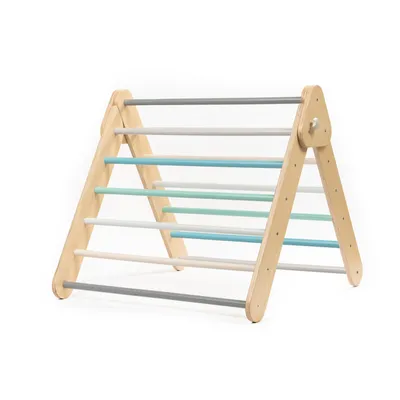 Produktbild von leg&go Kletterdreieck Indoor, Klettergerüst aus Holz für Kleinkinder, Pastell