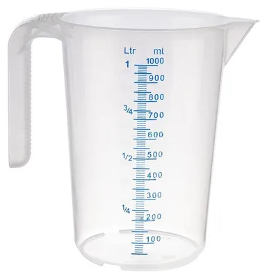 Produktbild von APS 30062 Messbecher STACKABLE, Polypropylen, geprägte Maßskalierung, 1 Liter, Ø 12 cm, Höhe 16,5 cm