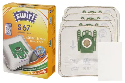 Produktbild von Swirl S67, Staubbeutel, Universal, Weiß, Box, 4 Stück(e)