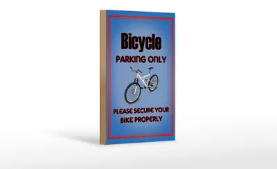 Produktbild von Holzschild Parken 12x18cm Fahrrad Bicycle parking only