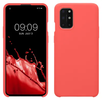 Produktbild von kwmobile Handyhülle für OnePlus 8T Hülle - Case Silikon - Kabelloses Laden - Schutzhülle Cover in Neon Koralle