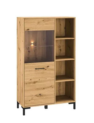 Produktbild von Vitrine mit Regalböden BEDA – Eiche Artisan