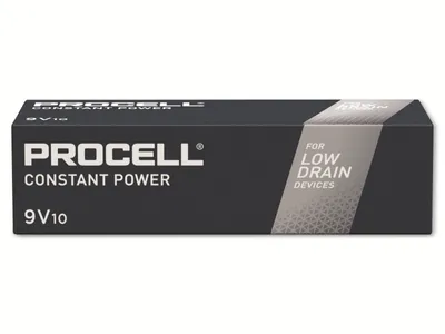 Image de Duracell Procell Constant Alkaline E-Block 6LR61 9 V (boîte de 10)