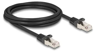 Productafbeelding van Delock - Netwerkkabel - RJ-50 (M) naar RJ-50 (M) - 2 meter - S/FTP - zonder haak - zwart