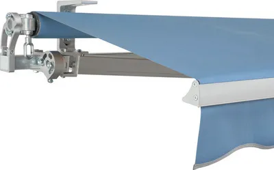 Produktbild von SOLUNA Gelenkarmmarkise Concept 4x2,5 Stoff Dessin 8204 Gestell Silber E6EV1 eloxiert Antrieb links inkl. Kurbel