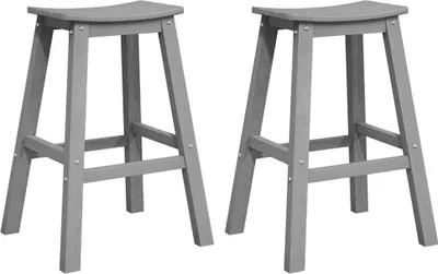 Image de Tabouret de bar 2 pcs Gris clair 52 x 43 x 73,5 cm HDPE