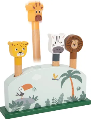 Produktbild von small foot Steckspiel hüpfende Tiere „Safari“, Steckspiele, Holz, Filz, ab 12 Monate, 12758