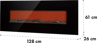 Obrázek produktu pro Klarstein Elektrický krb, elektrický krb do obývacího pokoje a interiéru, elektrický krb s LED plameny, ventilátorový ohřívač s časovačem, nastavitelný termostat, ohřívač 1600 W