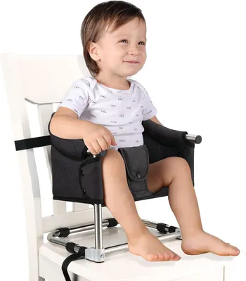 Immagine prodotto di Seggiolino per bambini, adatto da 6 a 36 mesi, con altezza regolabile, cintura di sicurezza, borsa da viaggio, colore nero, ideale per viaggi
