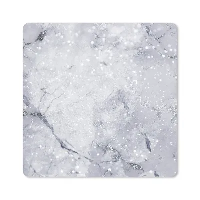 Produktbild von MuchoWow® Mauspad Mousepad Marmor - Glitter - Grau 20x20 cm - Mousepads - Maus Mat - Pad - Mausunterlage - Desk Mat - Bureauartikeln