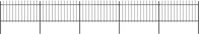 Obrázek produktu pro Zahradní plot s kopím nahoře ocelový 892,5 x 100 cm černý