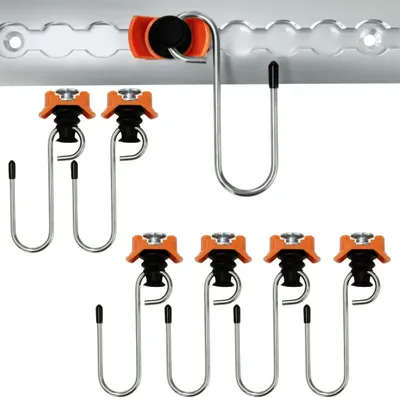 Produktbild von Fitting mit Haken für Airlineschiene, Zubehör zum Aufhängen bis 50 kg – 6er Set | Airlineschienen Fittings für Lieferwagen, Wohnmobile, LKWs