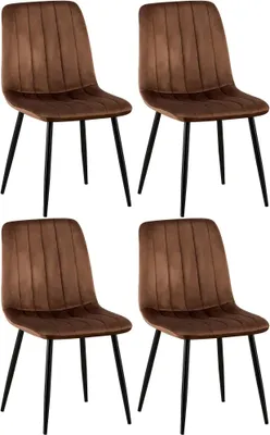 Produktbild von CLP 4er Set Stühle Dijon mit Lehne braun Material Samt