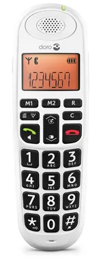 Produktbild von Doro Phone EASY 100W Strahlungsarmes Schnurlostelefon, Rufnummernanzeige, 10h Sprechzeit, 4 Tage Standby, Freisprechfunktion, DECT