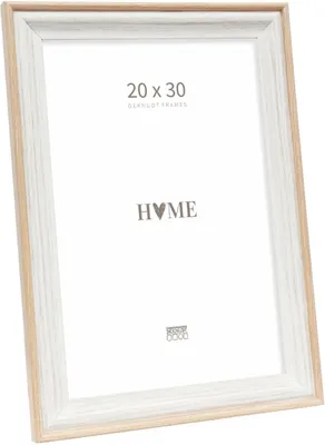 Image de Deknudt Holzrahmen S68VG1 Cadre photo blanc et naturel 20 x 30 cm