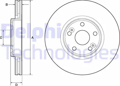 Produktbild von 2x DELPHI Bremsscheibe BG4746C für RENAULT Scénic I (JA0/1_ FA0_) 44mm 300mm